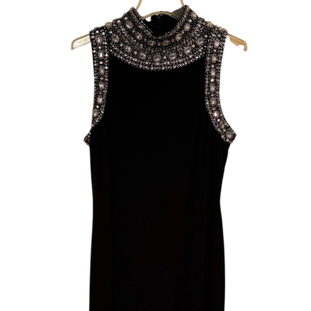 Joseph Ribkoff Black Sheath Dress- with Jewels
